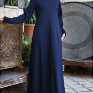 TURKISH NAVYBLUE ZIPPER ABAYA