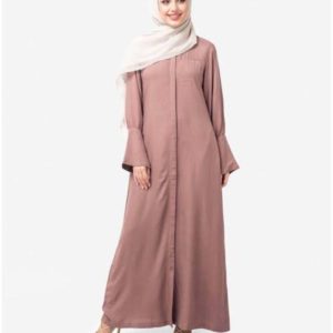 TURKISH PINK FRONT ABAYA