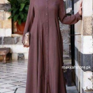 TURKISH MAROON FRONT OPEN ABAYA