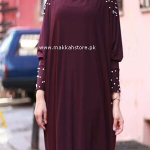 TURKISH MAROON PEARLS ABAYA