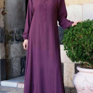TURKISH PURPLE BUTTON ABAYA