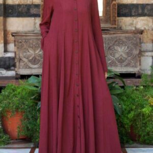TURKISH RED FRONT ABAYA