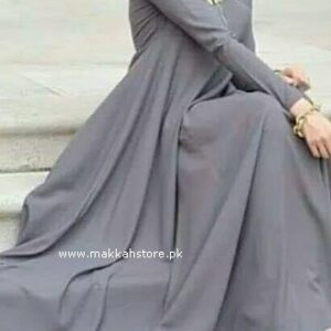 TURKISH GREY ZIP ABAYA