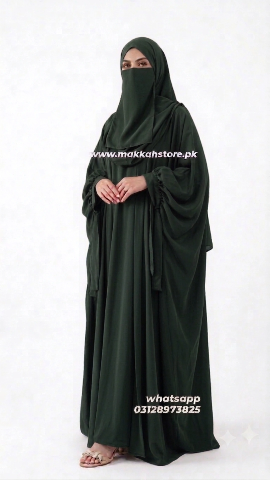 GREEN ABAYA FOUR PIECE