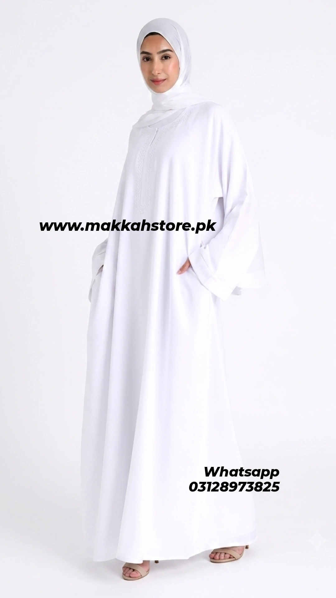PURE WHITE HAJJ UMRAH ABAYA