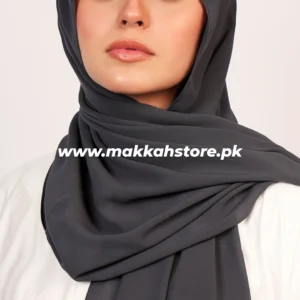 CHARCOAL GREY GEORGETTE CHIFFON HIJAB