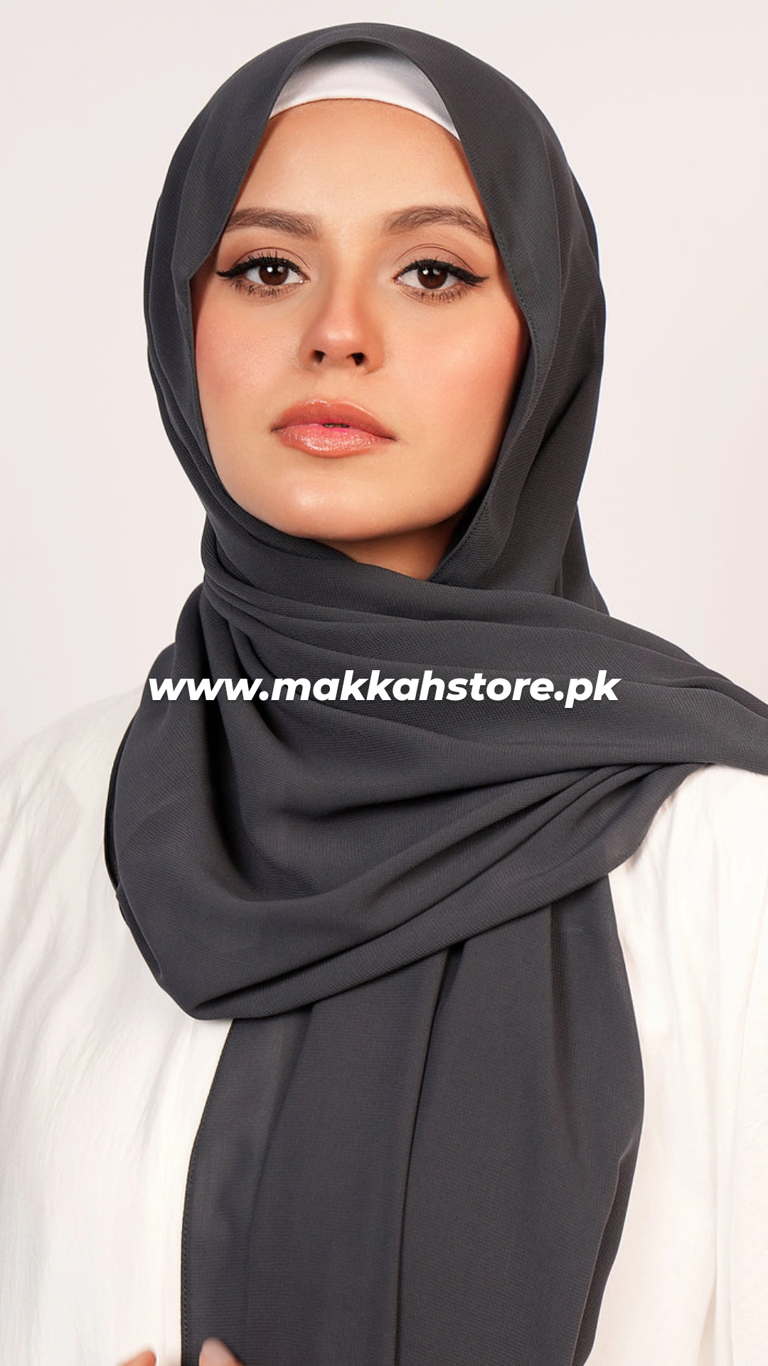 CHARCOAL GREY GEORGETTE CHIFFON HIJAB
