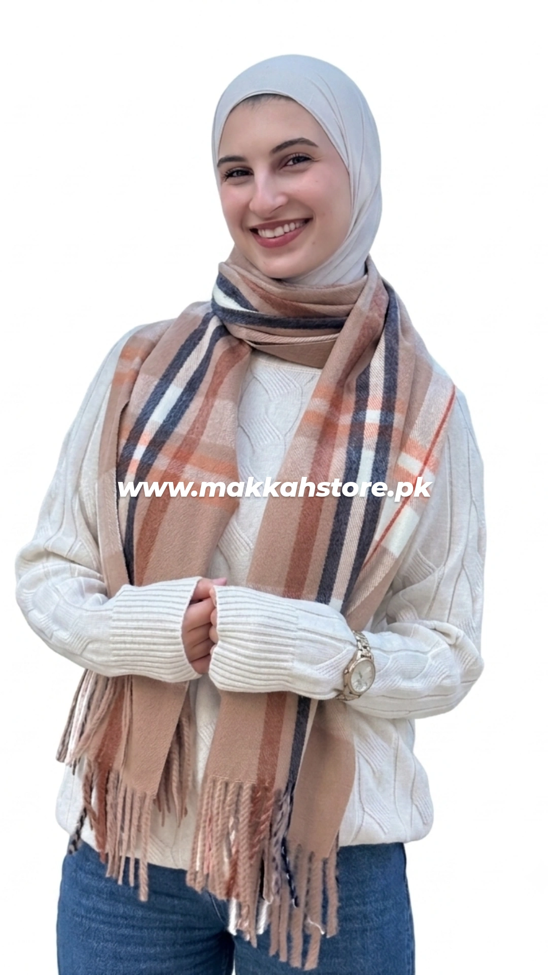 PEACH BURBERRY SCARF