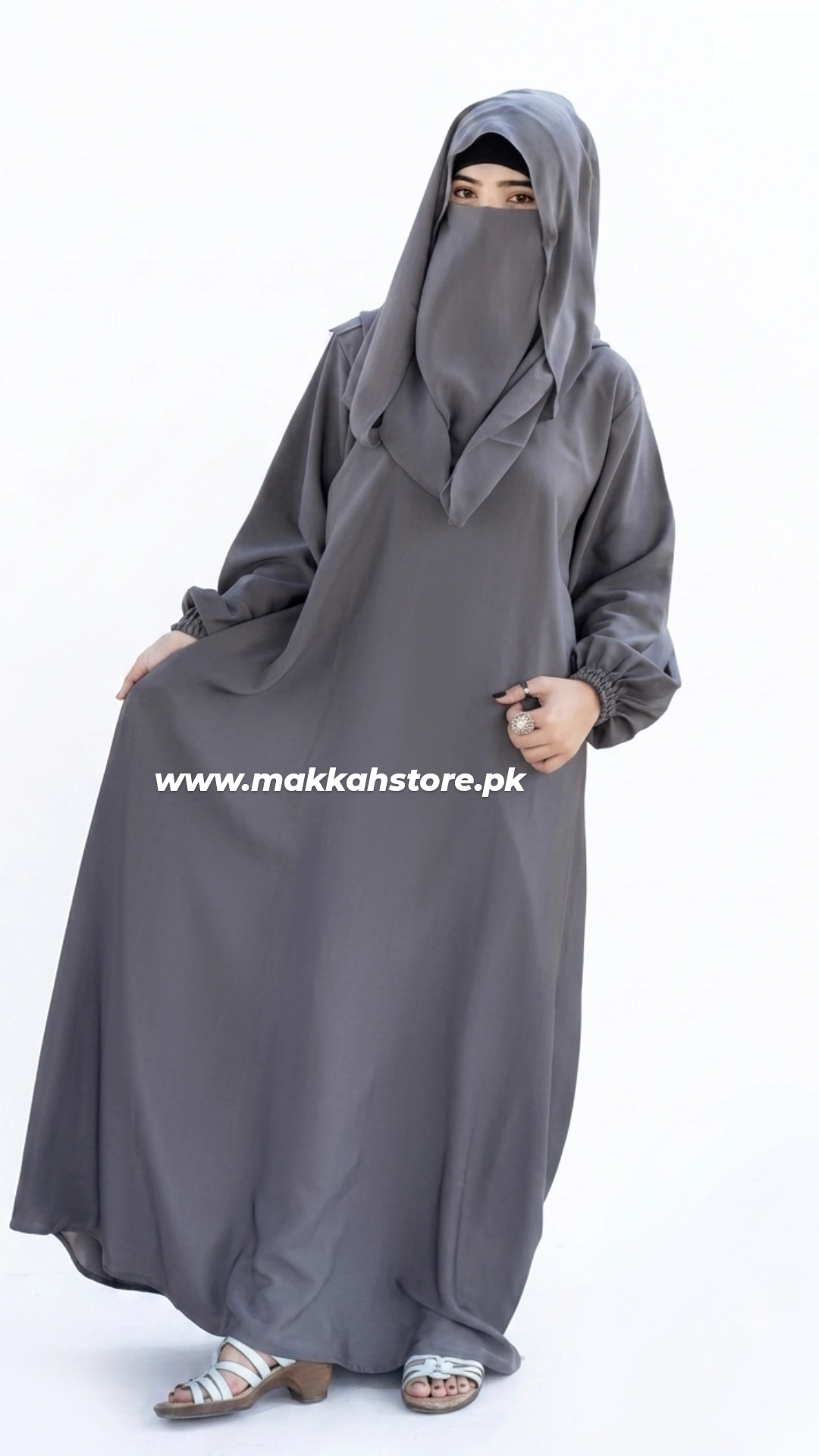 DUBAI ABAYA GREY MAXI