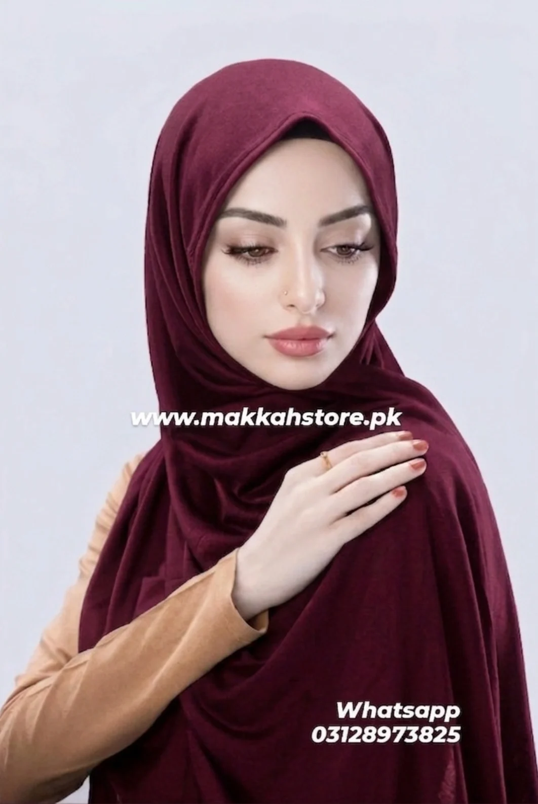 MAROON JERSEY HIJAB