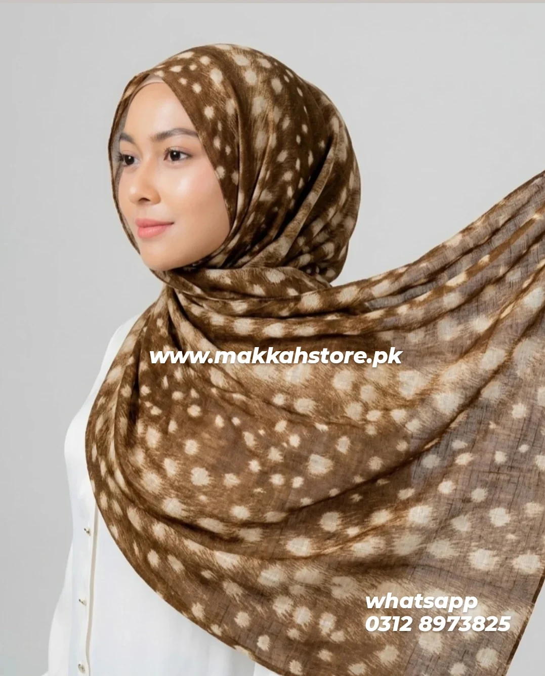 WILD LAWN PRINT HIJAB BROWN