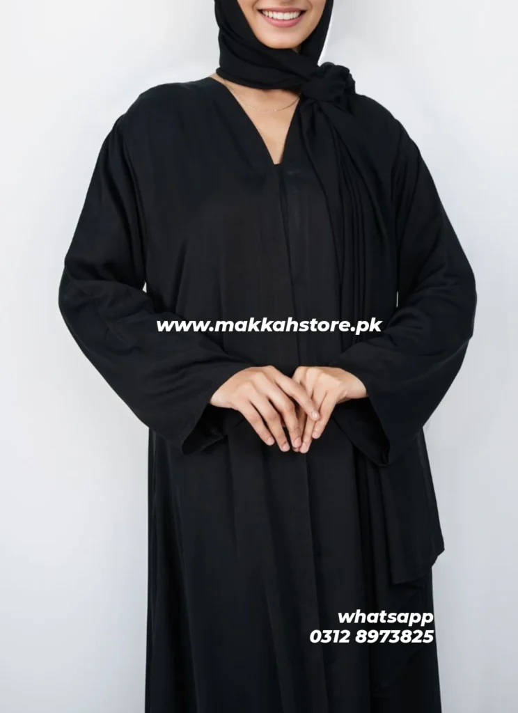 SAUDI BLACK FRONT OPEN ABAYA