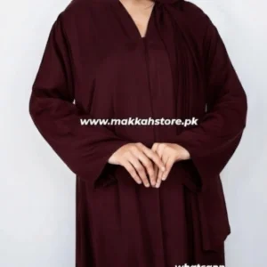 SAUDI MAROON FRONT OPEN ABAYA