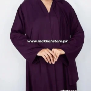 SAUDI PURPLE FRONT OPEN ABAYA